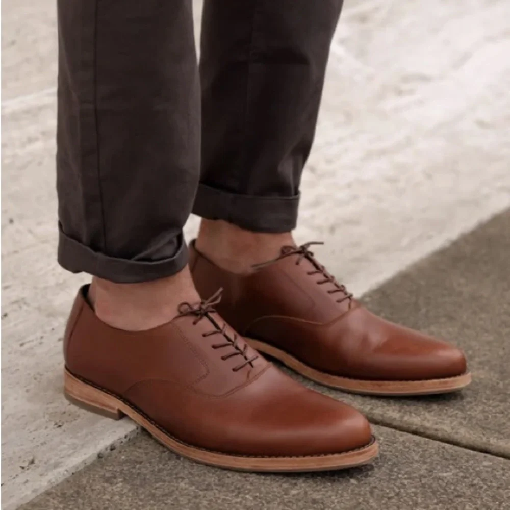 Nisolo Everyday Oxford Men’s Leather Dress Shoes Brown Size 9